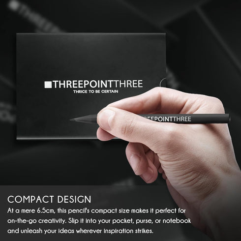 3.3 Inch Black 2B Pencils 9pc Set Black Wood Sharpened Pencils for Writing and Journaling...