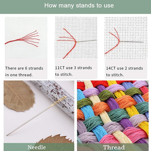 ZuoAnLF Cross Stitch Kits,Cross-Stitch Stamped Kits for Kids Adults Beginner,DIY Embroidery 11CT 13.8 * 19.7inch...