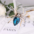 COLORFUL BLING Crystal Steen 1 Pcs Three Colors Spider Crystal Brooch Rhinestones Wedding Boutonniere Jewelry-Blue...