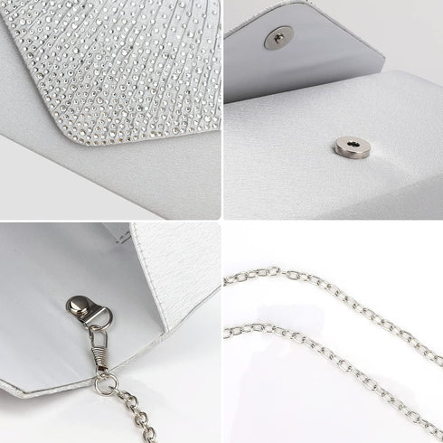 BBjinronjy Clutch Purse Evening Bag for Women Prom Sparkling Handbag With Detachable Chain for Wedding and Party...