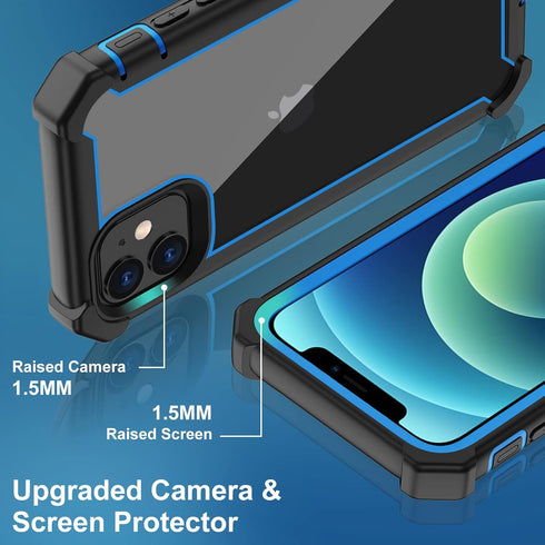 for iPhone 12 Case, iPhone 12 Pro Case,with Screen Protector Heavy Duty Drop Protection, Full Body Rugged Shockproof Tough Protective Phone Cover ...