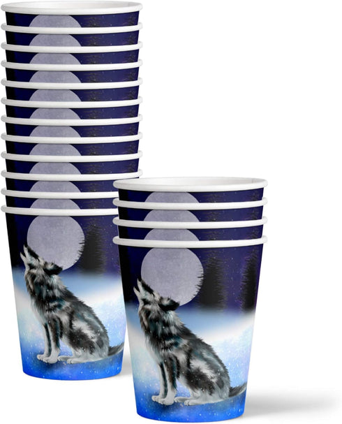 Wolf Birthday Party Supplies Set Plates Napkins Cups Tableware Kit for 16...