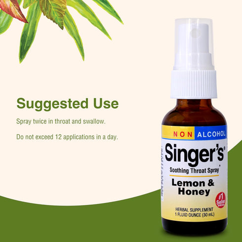 Herbs Etc. Singer's Saving Grace Lemon & Honey - Herbal Remedy Spray Aids Throat Comfort & Health - Soothing Hydrating Throat Support - Throat Rel...