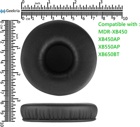 Geekria QuickFit Replacement Ear Pads for Sony MDR-XB 450/ 450AP/ 550AP/ 650BT, WH-XB700 Headphones Ear Cushions, Repair Parts (Black)...