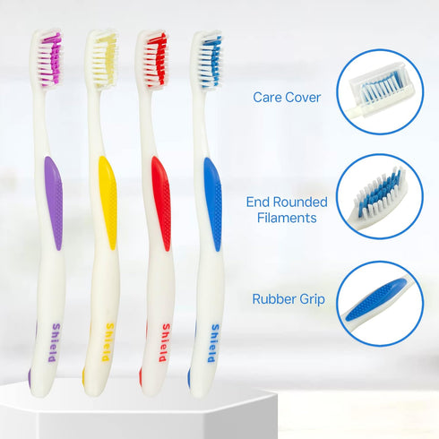 Sensation Expert Toothbrush with Care Cap, Removes Plaque and Surface Stains, Ergonomic Rubber Handle, Soft Bristles, Ideal for Adults, 8 Count (P...
