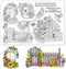 Door Fence Landscape Clear Stamps Large Size Flower Bird Cage Silicone Stamp Garden Blooming Scenery Stamps for Card Making DIY Scrapbooking Photo...