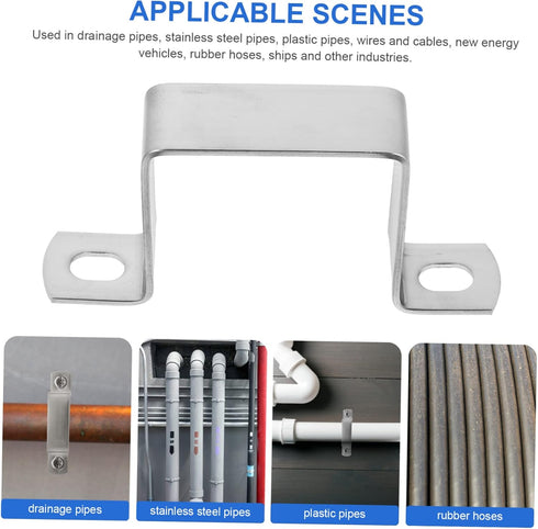 4pcs Square Tube Buckle U Clamps Square Tube Connector Square Tube Clamps Square Clamps U Clips Snap Machine U Brackets for Mounting Cable Clamp 3...