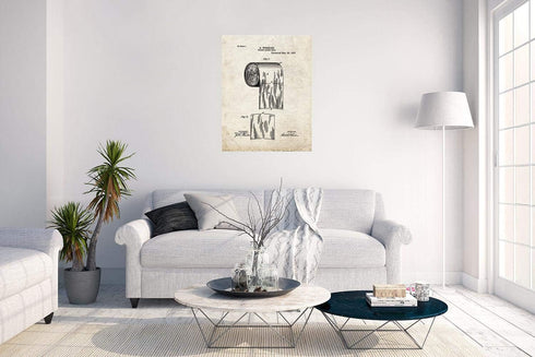 Toilet Paper Roll Patent Print Old Look (13" x 19") M11329...