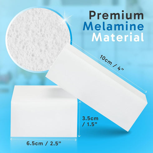 (40 Pack) Extra Large Eraser Sponge - Extra Thick, Long Lasting, Premium Melamine Sponges in Bulk - Multi Surface Power Scrubber Foam Cleaning Pad...