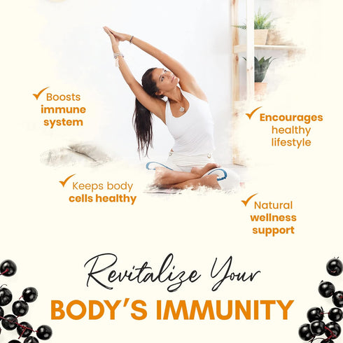 Immune Support Supplement, Elderberry Capsules with Vitamin D3, Vitamin C and Zinc for Immune Support, Immune Boosters for Adults...