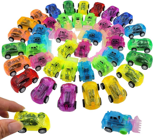 40 Pcs Pull Back Vehicles Mini Car Toys Friction Powered Racing Cars Mini Constructions Trucks for Preschool Toddlers Boys & Girls,Bulk Party Favo...