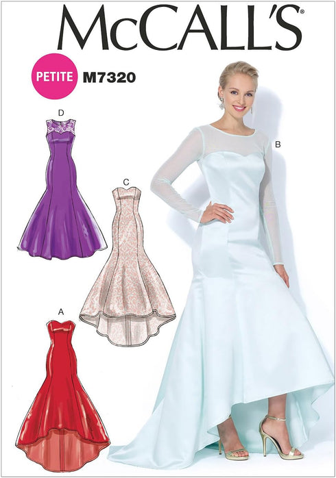McCall's Patterns M7320 Misses'/Miss Petite Mermaid-Hem and High-Low Dresses, Size A5 (6-8-10-12-14)...