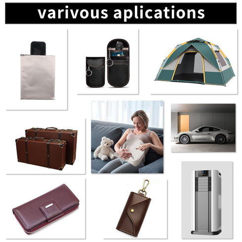 Faraday Fabric?(43"W × 108"L Fabric + 300"L Tape)?Faraday Fabric EMP Proof Military Grade?Faraday Cloth can Block Cellular Signals,WiFi, Bluetooth...