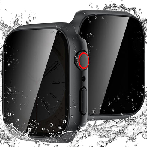 Goton Waterproof Privacy Case for Apple Watch Series 9 8 7 6 5 4 SE Ultra 40mm 44mm 41mm 45mm 49mm, Hard PC Bumper Tempered Glass Screen Protector...
