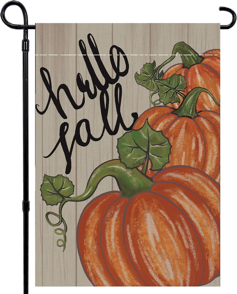 Fall Garden Flag 12x18 Inch Double Sided, Happy Fall Pumpkin Yard Flag Small Autumn Seasonal Outdoor Decoration...