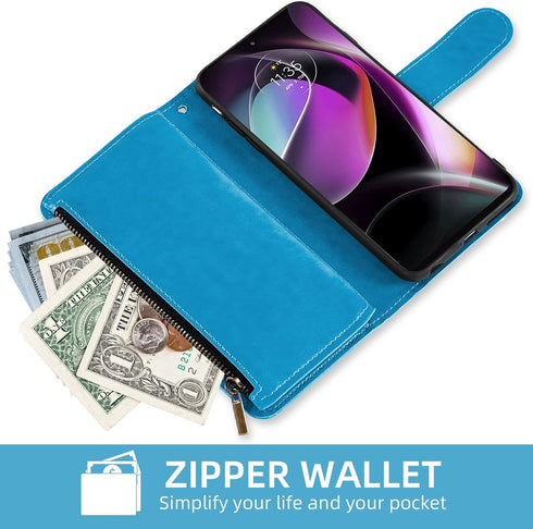 Asuwish Phone Case for Motorola Moto G 5G 2022 Wallet Cover with Tempered Glass Screen Protector and Flower Leather Flip Card Holder Cell Accessor...