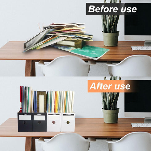 Magazine Holde, Magazine File Holder for Home, Office, Desk, 10.6'' H×10.2'' L ×3.5''W Magazine Storage Box (Black, 6 Pack)...