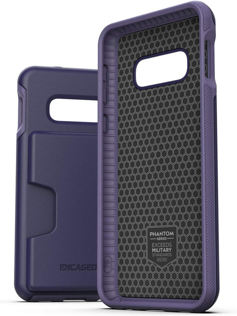 ENCASED Galaxy S10e Wallet Case - Protective Cover with Card Holder (Purple)...