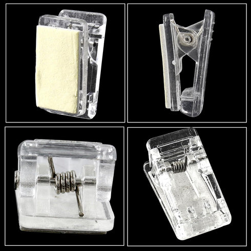 50Pcs Self Adhesive Clips 1Inch Double-Sided Adhesive Spring Clips Plastic Photo Sticky Clips Small Wall Tapestry Clips for Home Teachers Office C...