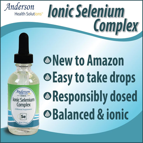 Anderson’s Ionic Selenium Complex, Liquid Selenium Supplement Drops, Supports Thyroid and Immune System, Antioxidant, Ionic Mineral Drops, Fights ...