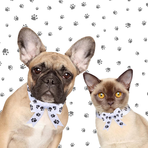 3 Rolls Paw Print Ribbon Gift Wrapping Dog Grosgrain Ribbon for DIY Crafts Bows Dog Pet Party Supplies Gift Wrapping Decoration, 15 Yards, White a...