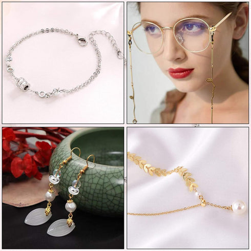 arricraft 200 Pcs 6mm Brass Crimp Beads Covers, Half Round Open Tube Beads Knot Cover Caps for Jewelry Making (Golden×100, Platinum×100)...