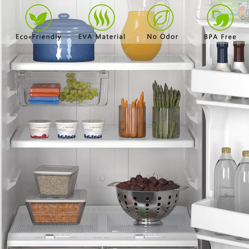 HooTown Refrigerator, Fridge, Freezer Shelf Liner and Drawer Mats 17.5 Inch Wide x 78.7 Inch Long, Non Slip EVA Plastic Washable Waterproof Pads f...