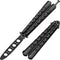 GOOD WORKER Practice Butterfly Knife – Butterfly Trainer – Black Butterfly Knives NOT Real NOT Sharp Blade – Black Dull Trick Butterfly – Butter F...