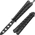 GOOD WORKER Practice Butterfly Knife – Butterfly Trainer – Black Butterfly Knives NOT Real NOT Sharp Blade – Black Dull Trick Butterfly – Butter F...