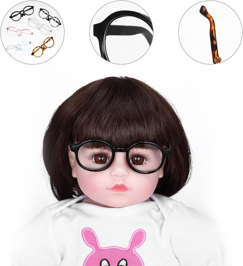 TOYANDONA Doll Glasses for 18 inch Dolls, 6pcs Mini Doll Eyeglasses Doll Dress Up Glasses with Clear Lens for Crafts Pets Doll Costume Accessories...