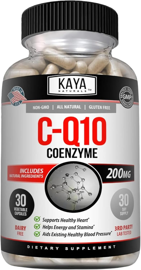 Kaya Naturals - CoQ10 Power Antioxidant Supplement - Aids in Heart Health and Immune Function - Restores Daily Cellular and Energy Production - 30...