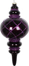 Vickerman 13" Candy Finish Net Top Finial Ornament with Glitter Accents, Holiday Christmas Tree Decoration, Plum...