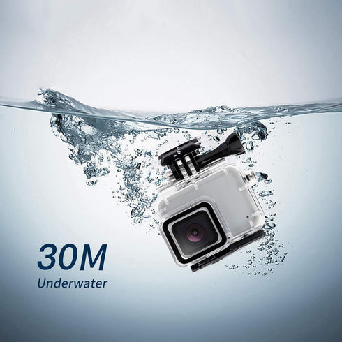 D&F Waterproof Housing Case for HERO7 White & Hero 7 Silver, 30M Underwater Photography Protective Shell with Screen Protector Films and Anti-Fog ...