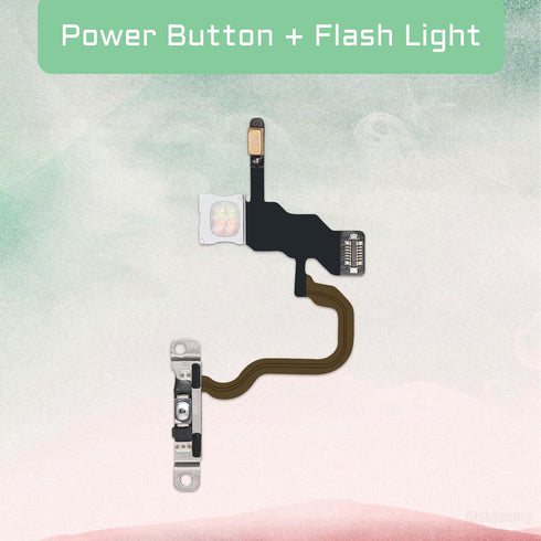 Power Button Flash Light Flex Cable Replacement Parts for iPhone X On/Off Switch Control FlashLight Ribbon Mic for iPhone 10 with Pre-Installed Me...