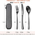 MURRI&MURRDI Stainless Steel Cutlery Set for 1, Reusable Flatware Set with Case, Cutlery Set for Work Stainless Steel Knife Fork Spoon Set 3 Piece...