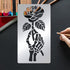 BENECREAT Stainless Steel Flower Stencil Templates, Reusable Rose and Skull Hand Painting Template Journal Tool for Wood Burning Pyrography Engrav...