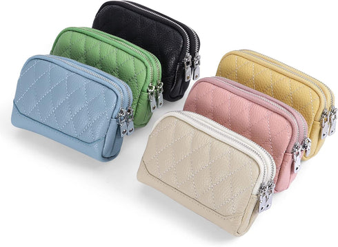 XEYOU Small Coin Purse Pouch Wallet Genuine Leather Change Coin Purse Holder for Women with Keychain Ring...
