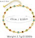 Gold Anklets for Women, Colored Small Zircon Summer Fashion Simple Titanium Steel Foot Chain Jewelry...