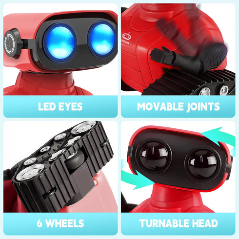 Robot Toys Remote Control Robot Toy Rechargeable Emo Robot with Auto-Demonstration Kids Robot RC Robot for Kids Smart Robot Gift for Children Age ...