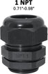 1" NPT Nylon Cable Glands, IP68 Waterproof Adjustable Cord Grip Cable Connector Strain Relief Wire Protectors for 18-25mm Cable Diameter, 2 Pcs, B...