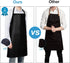 2 Pack Waterproof Rubber Vinyl Apron 40" Chef Aprons for Men Heavy Duty Chemical Work Apron Gifts for Dad Husband Fathers, Adjustable Bib Apron fo...