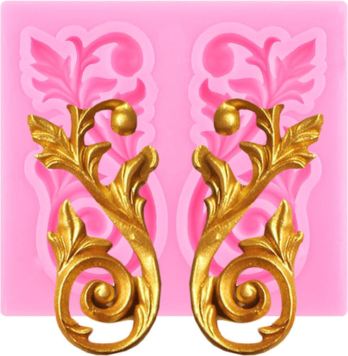 Baroque Fondant Molds Curlicues Scroll Relief Cake Decorating Silicone Mold For Cake Decoration Cupcake Topper Gum Paste Chocolate Polymer Clay...