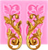 Baroque Fondant Molds Curlicues Scroll Relief Cake Decorating Silicone Mold For Cake Decoration Cupcake Topper Gum Paste Chocolate Polymer Clay...