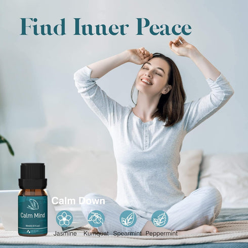 ASAKUKI Essential Oil Blends, Essential Oils Set for Diffusers for Home, Well-being Kit- Calming, Dreams, Breathe, Relaxing, Mood, Fresh Air Aroma...