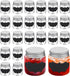 1.7oz Mini Mason Jars with Lids, 24 Pack Small Glass Bottles with Cap and 24 Pcs Labels, Round Clear Jars Food Container Mini Spice Jars for Jam, ...
