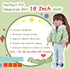 Doll Clothes 3 Pc. Set Light Green Grey Plaid Hooded Thick Coat Checkerboard Jacket with Long Sleeve, Warm Doll Outfit Hoodie Snowsuit Fits for 18...