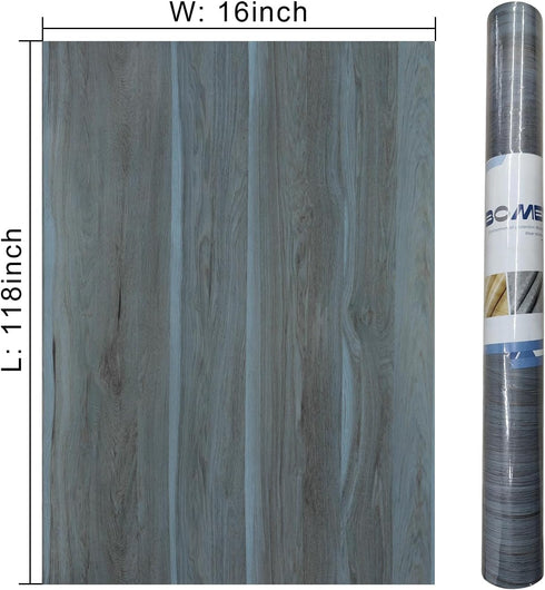 Peacock Blue Wallpaper Stick and Peel Blue Wood Grain Contact Paper for Cabinets Wood Look Wallpaper with Air Guide Slot Design 16x118inch Wood Vi...