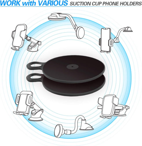 volport Dashboard Pad Mounting Disk for Suction Cup Phone Mount, 2.95in/75mm Sticky Adhesive Disc for Car Dash Cam GPS Holders with 3M Extra Stron...