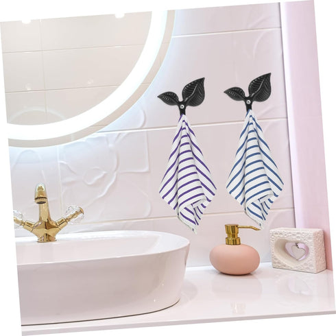 4pcs Bathroom Door Hooks Entryway Key Hook Wall Coat Hooks Wall Mount Coat Hooks Coat Towel Hooks Iron Art Hook Hat Hook Leaf Shaped Hook Decorati...