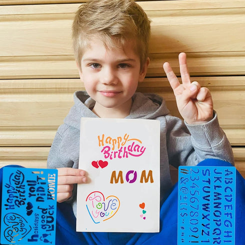 Stencils for Kids, 26pcs Plastic Drawing Stencils Set with 400+ Images, Variety of Shapes and Subjects...
